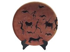 African Soapstone Plate Antelope Hunters Kenya 10” picture