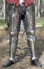 SCA advanced leg armor, complete gothic fluted cuisses, knees and greaves picture