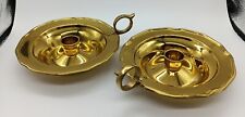 Teleflora Brass Taper Candle Chamber Stick Holder Finger Loop India Lot picture
