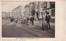 1906 Earthquake Women Cook in Middle of Street After Fire San Francisco Postcard picture