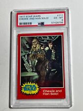 Vintage Topps 1977 Star Wars Trading Card Chewie & Han Solo #111  PSA 6 picture