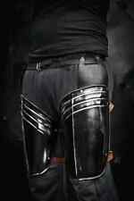Medieval 18 Gauge Black Greaves Steel Leg Armor Guard Protection Costume Roman-. picture
