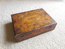 Vintage Flemish Art Co. Pyrography Wooden Box Chest 1079 Mother pyrographic picture