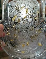 Orgone Hamsa Hand TRINKET TRAY 2 Handmade Resin Gold Silver Flakes Clear picture