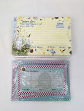 Vintage Blank Recipe Cards 2 Packages Flowers Birds Garden Blue Yellow picture