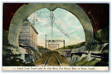 1909 Grand Trunk Tunnel Under St. Clair River Sarnia Ontario Canada Postcard picture
