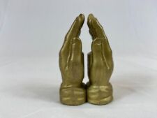 Praying Hands Salt and Pepper Shakers Golden Metallic Made in Japan Shiny picture