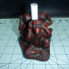vtg Small Table Lamp Base Part Hear-See-Speak No Evil 3 Wise Monkeys MCM picture
