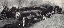 C.1910 Train Wreck Crash Martins Creek NJ Children Kids Crowd Vintage Postcard picture