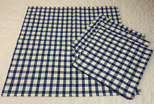 Four Large Dinner Napkins, Blue & White Check, Cotton picture