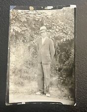 Vintage African American Photo Man Sharply Dressed Suit Top Hat 1940s-1950s picture