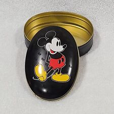 Vintage Mickey Mouse Disney Oval Shaped Black Candy M&M Tin 3.5