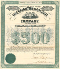 Brighton Gaslight Co. - $500 (Uncanceled) - Utility Stocks & Bonds picture