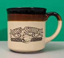 Vintage Hardee's Rise & Shine Coffee Mug - 1984 Brown Ceramic - Retro Rustic Cup picture