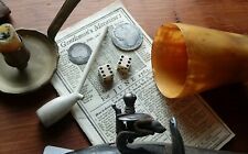  Lg. Authentic Pair 1765 Stamp tax act marked 7/16 inch Bone Dice 18th c Rev War picture