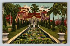 Miami Beach FL-Florida, a Palatial Estate, Antique Vintage Souvenir Postcard picture