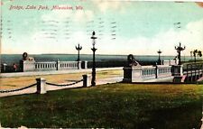 Vintage Postcard- BRIDGE, LAKE PARK, MILWAUKEE, WI. Early 1900s picture