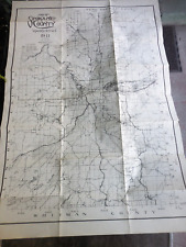 Vintage 1941 Spokane County Washington Map Townships Roads Cities picture