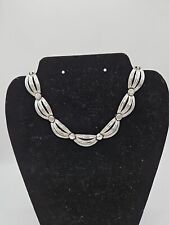 Vintage Trifari silver tone draped link choker necklace 13