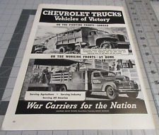 1943 Chevrolet Trucks Vehicles of Victory, Vintage WWII era Print Ad picture