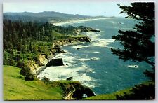 Postcard Otter Crest, Bird's Eye View Of The Pacific Ocean Coast Oregon Unposted picture