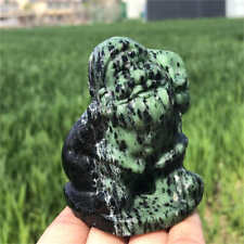 290g Natural Zoisite Santa Claus Hand Carved Reiki Crystal Skull Decor Gift picture