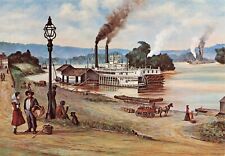 Marietta Wharf 1882 Ship Boat by William Reed Vintage Art Postcard Unposted picture