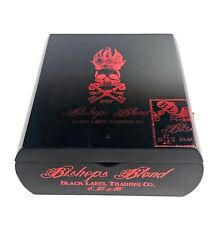 Bishops Blend Black Label Trading Cigar Box EMPTY Skull 6.25 X 46 picture