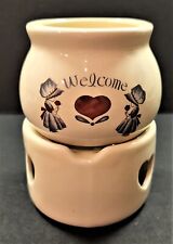 Vintage 1988 Welcome Country Girl Tea Light Candle Holder Wax Warmer picture