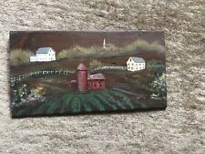 Very neat Vintage Small Wood panel Painting on wood Of Landscape 10.5