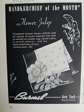 1942 Burmel handkerchief of the month flower julep print vintage fashion ad picture