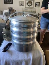 Vintage Buckeye Complete Coal Miners Lunch Pail Aluminum 5 Tier USA-MADE #s-1 picture