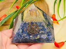 Sodalite Orgone Pyramid with Reiki Sign & Clear Quartz Point, Sodalite Orgonite picture