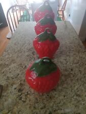  Vintage  Authentic  Looking Strawberry Canister (Set Of 4) 11in  to 8in. picture