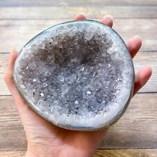 Large Quartz Crystal Geode: 15.2 oz (430g), Polished Face Stone picture