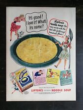 Vintage 1943 Lipton's Noodle Soup Full Page Original Ad 823 picture