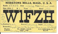 QSL 1933 Marstons Mills MA  Cape Cod      radio card picture