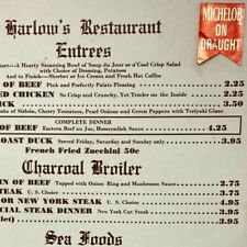 Vintage 1968 Harlow's Restaurant Menu Michlob Beer On Draught picture
