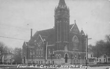 RPPC - Hampton, Iowa, First M.E. Church, & Nearby Homes - C. 1910 picture