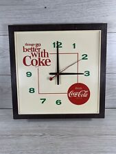 Coca Cola Clock KCS Things Go Better with Coke Works Vintage Metal Display Time picture