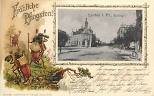 Germany Landau in der Pfalz 1903 embossed Pentecost beetle bugs litho postcard picture