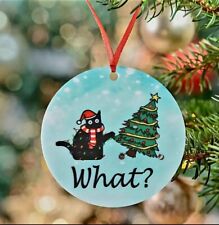 Cute Christmas Black Cat With 