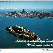 c1960s San Francisco, Cali Alcatraz Island Greetings Lg. PC Penitentiary Jail M1 picture