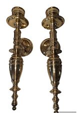 Maitland Smith Brass Wall Candleholders /Sconces Vintage Handmade Heavy 16