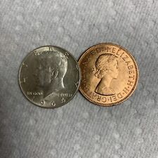 Real 90% Silver Kennedy Half / Copper Queen Penny Coin . picture