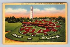 Springfield MA-Massachusetts, Hillcrest Cemetery Floral Clock Vintage Postcard picture