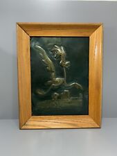 Vtg Framed Tin Relief Art of “The Roadrunner” 3-D Handcrafted 1975 Looney Toons picture