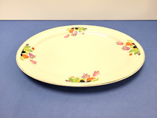 Vintage Hall USA Crocus Floral Heavyweight Platter Serving Dish  13.5