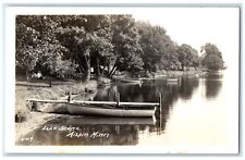 c1940's View Of Lake Scene Boat Aitkin Minnesota MN RPPC Photo Vintage Postcard picture