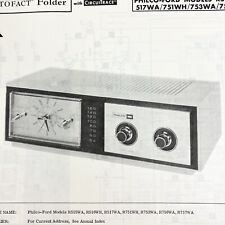1968 Philco Clock Radio R515WA 516WH 517WA 751WH Wire Schematic Service Manual picture